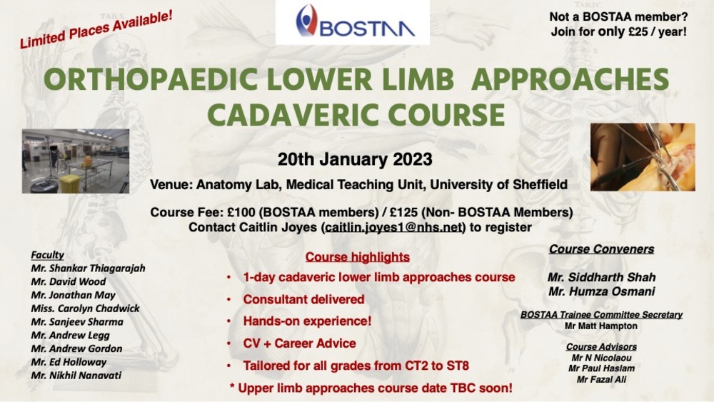 Updated Lower Limb Approaches Course Flyer