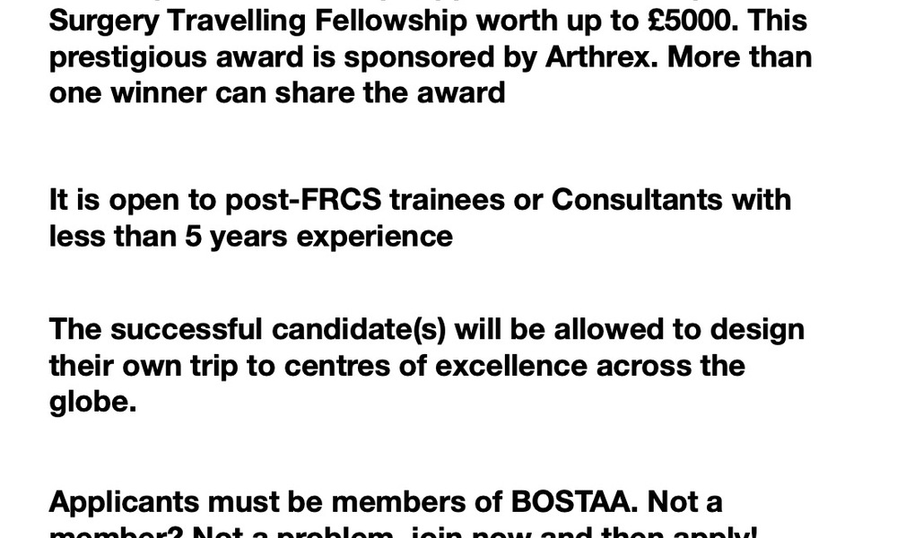 The BOSTAA Travelling Fellowship